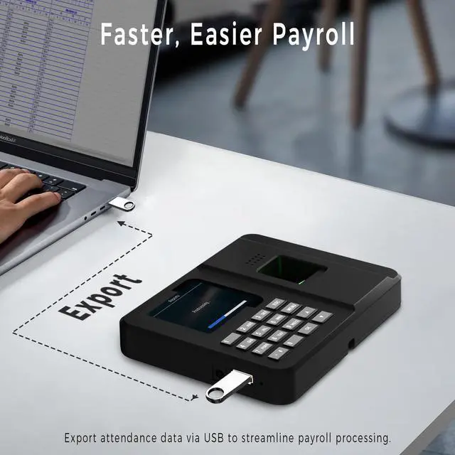 Alt view image 4 of 7 - _Mega Brand Time Clocks for Employees Small Business, Fingerprint + PIN, Clock in and Out Machine for Employees, No Monthly Fee No Software Required