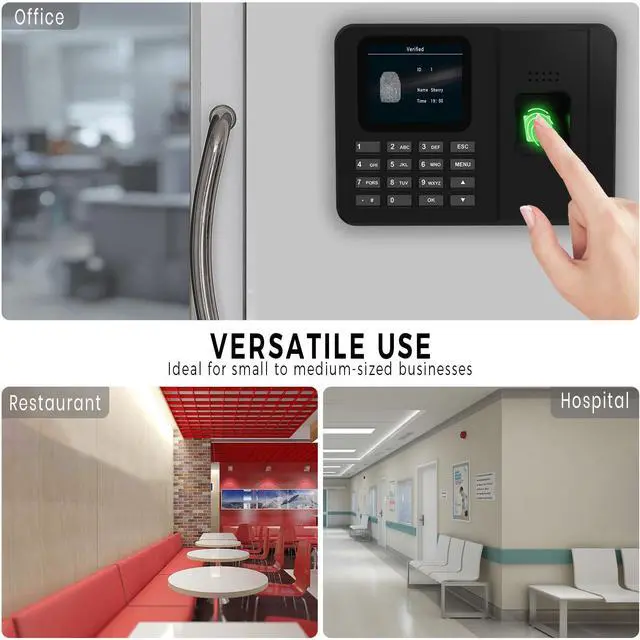 Alt view image 6 of 7 - _Mega Brand Time Clocks for Employees Small Business, Fingerprint + PIN, Clock in and Out Machine for Employees, No Monthly Fee No Software Required