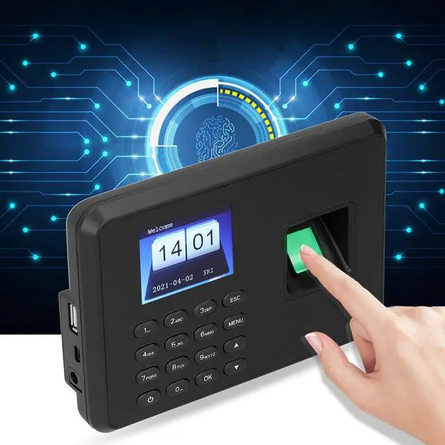 Alt view image 7 of 7 - Attendance Machine, 2.4in Attendance Machine Fingerprint Biometric TFT Colou, Time Clock for Employees Small Business(US-Black)