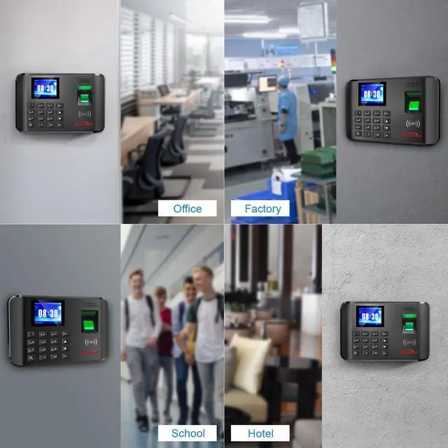 Alt view image 7 of 7 - _Mega Brand A5 Time Clock-Time Clocks for Employees Small Business-Fingerprint, RFID and PIN Biometric Time Clock, Office Punch Clock, with 5 Badges-0 Monthly Fees