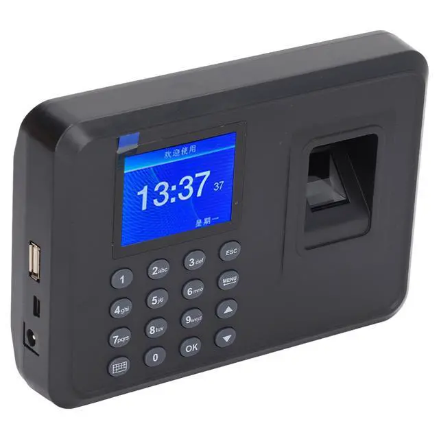 Alt view image 2 of 7 - Fingerprint Time Attendance Machine, Multilingual Voice Reminder Fingerprint Password Attendance Machine Employee Time Clock for Offices, Factories and More (US Plug)