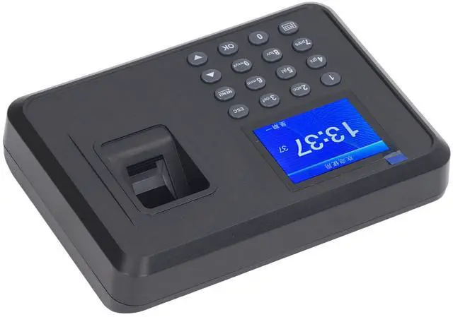 Alt view image 3 of 7 - Fingerprint Time Attendance Machine, Multilingual Voice Reminder Fingerprint Password Attendance Machine Employee Time Clock for Offices, Factories and More (US Plug)
