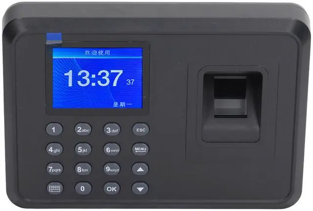 Alt view image 5 of 7 - Fingerprint Time Attendance Machine, Multilingual Voice Reminder Fingerprint Password Attendance Machine Employee Time Clock for Offices, Factories and More (US Plug)