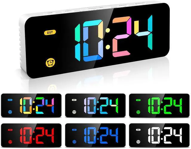Main image of _Mega Brand Alarm Clock for Kids -Digital Clock with 7 Color, 4 Dimmable Backlight & 3 Adjustable Volumes, 12/24 Hour, Snooze, Small Clocks for Classroom Bedroom