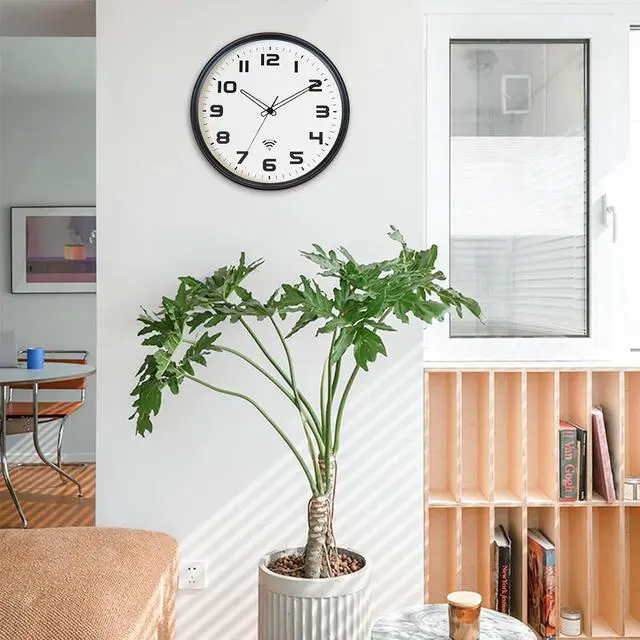 Alt view image 7 of 7 - _Mega Brand 12Inch Wi-Fi Wall Clock with Auto Sync Time & DST, Easy to Read, Large Digital Display, Silent Battery Operated Wall Clock for Living Room Bedroom School Office Kitchen