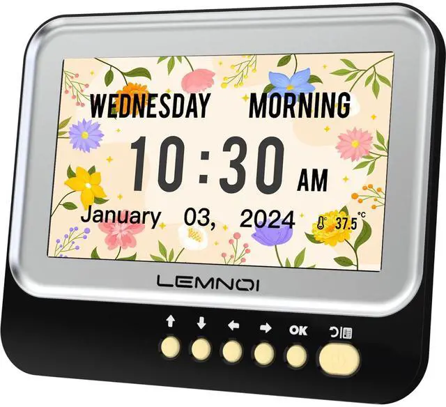 Main image of _Mega Brand 7 Inch Dementia Clock,Digital Day and Time Clock for Seniors Elderly Memory Loss Alzheimers Large Display Date Temp,12 Labels Image & 15 Medicine Alarm Reminder,Auto DST (2025 New)