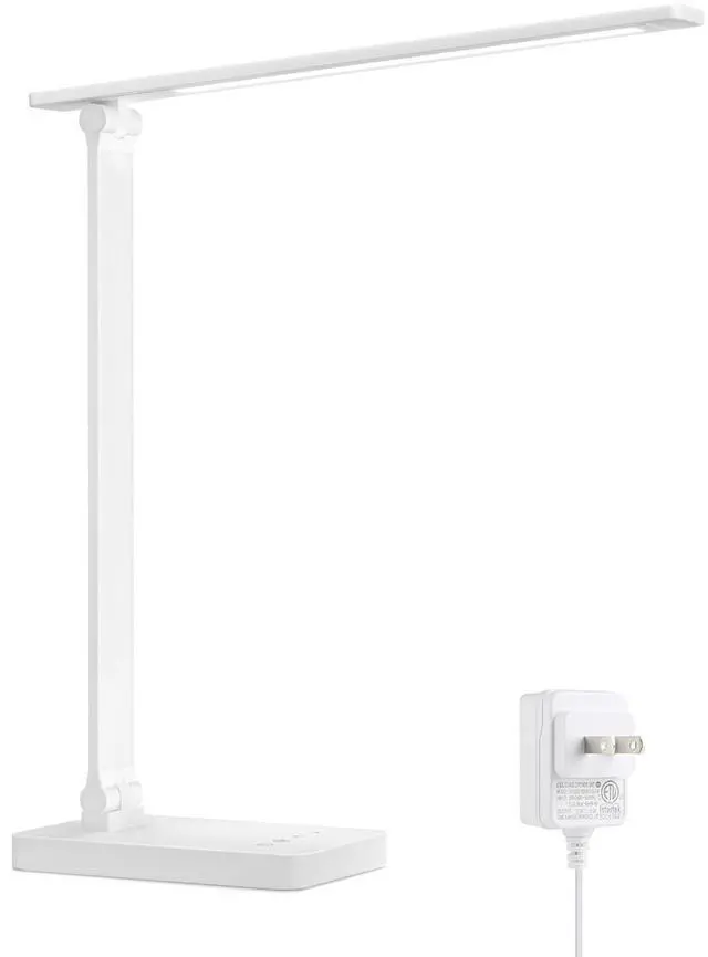 Main image of _Mega Brand LED Desk Lamp, Metal Desk Light 9.5W 800lm, Forbes Vetted Best Task Lamp,5Color Modes 5Brightness Level,Dimmable Home Office Desktop Lamp for Reading, Crafting, Sewing, Puzzle, Nail, White