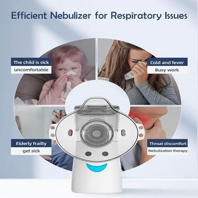 Alt view image 3 of 7 - _Mega Brand Portable Nebulizer, Effective Handheld Mesh Nebulizer Machine for Kids Adults, Breathing Machine Nebulizer Inhaler Home Use Travel Friendly