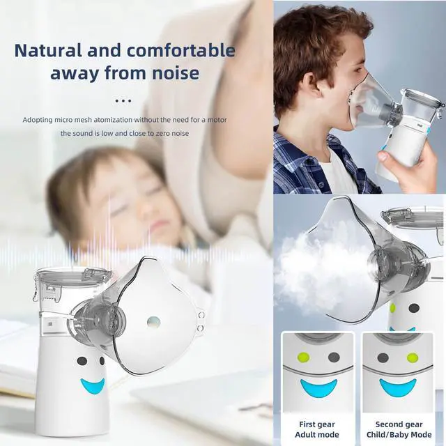 Alt view image 6 of 7 - _Mega Brand Portable Nebulizer, Effective Handheld Mesh Nebulizer Machine for Kids Adults, Breathing Machine Nebulizer Inhaler Home Use Travel Friendly