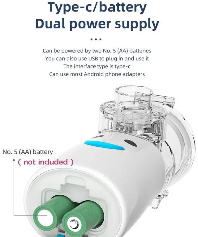 Alt view image 7 of 7 - _Mega Brand Portable Nebulizer, Effective Handheld Mesh Nebulizer Machine for Kids Adults, Breathing Machine Nebulizer Inhaler Home Use Travel Friendly