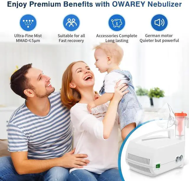 Alt view image 3 of 7 - Nebulizer Machine - Home Nebulizer for Adults and Kids, Nebulizer Machine with Tubing, Mouthpiece and Masks for Adults and Kids _Mega Brand