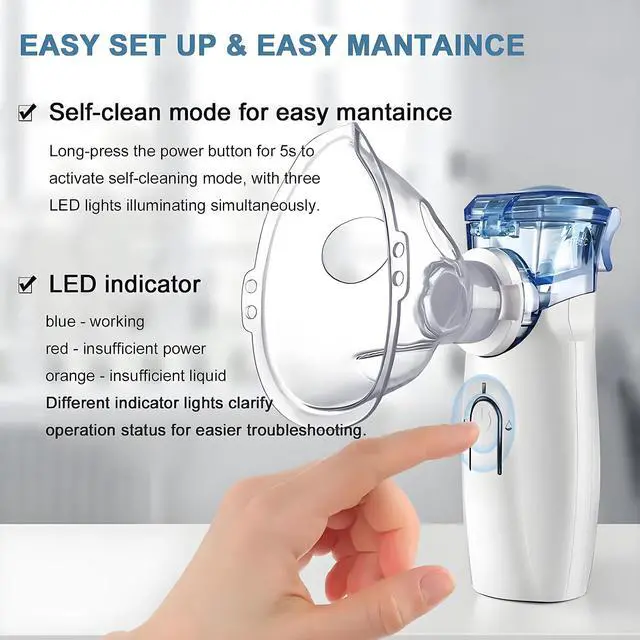 Alt view image 2 of 7 - Ultrasonic Nebulizer, Portable Nebulizer Machine with Two Power Mode