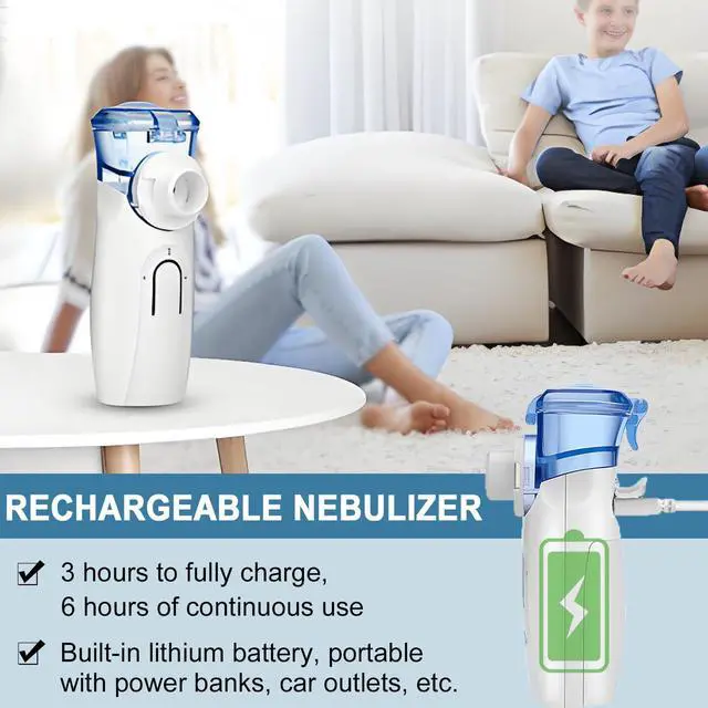 Alt view image 3 of 7 - Ultrasonic Nebulizer, Portable Nebulizer Machine with Two Power Mode