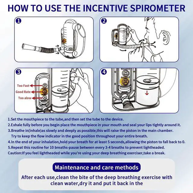 Alt view image 6 of 7 - Incentive Spirometer (WHITE02),Breathing Exercise Device for Lungs,Breathing Trainer for Adults,5000ml Volume Measurement with Flow Rate Indicator