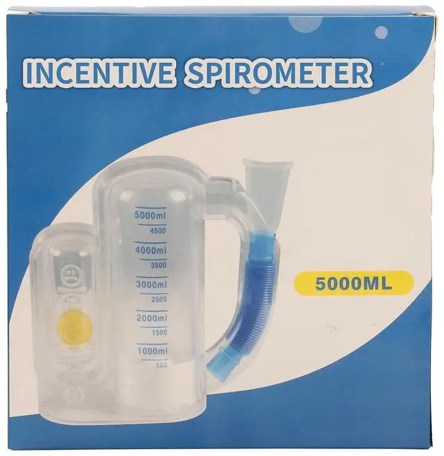 Alt view image 7 of 7 - Incentive Spirometer (WHITE02),Breathing Exercise Device for Lungs,Breathing Trainer for Adults,5000ml Volume Measurement with Flow Rate Indicator