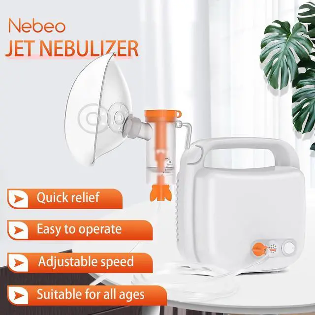 Alt view image 2 of 6 - Portable Nebulizer Machine for Adults and Kids, 09 Jet Nebulizer Steam Inhaler with Tubing Mask Kits for Home Use