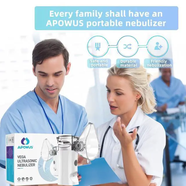 Alt view image 5 of 7 - Portable Nebulizer - Handheld Mesh Nebulizer for Breathing Problems, Portable Nebulizer with Mouthpiece, Kids and Adults Mask of Replacement Accessories _Mega Brand