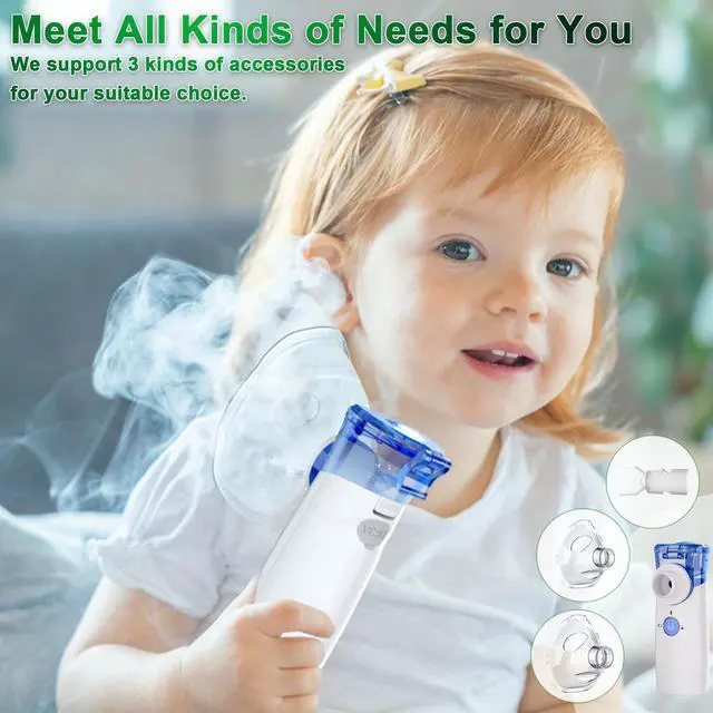 Alt view image 2 of 6 - Nebulizer, Nebulizer for Adults & Kids, Portable Nebulizer with Adjustable Rates, Rechargeable Nebulizer with Fast Support for Asthma and Respiratory Problems