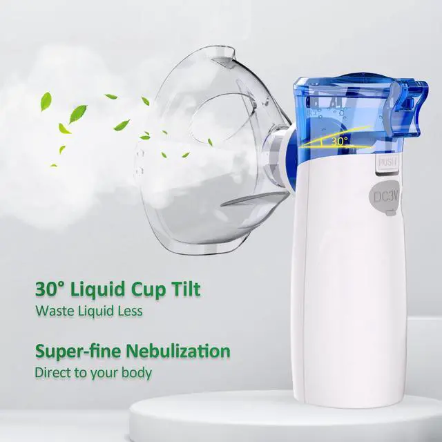 Alt view image 4 of 6 - Nebulizer, Nebulizer for Adults & Kids, Portable Nebulizer with Adjustable Rates, Rechargeable Nebulizer with Fast Support for Asthma and Respiratory Problems