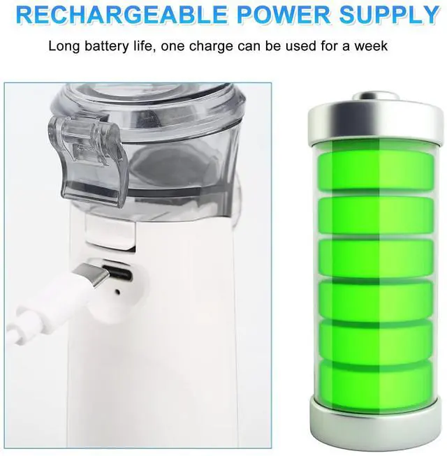 Alt view image 4 of 5 - Portable Nebulizer for Adults and Kids Handheld Nebulizer with Automatic-Cleaning Ultrafine Mesh Making, Effective for Home use