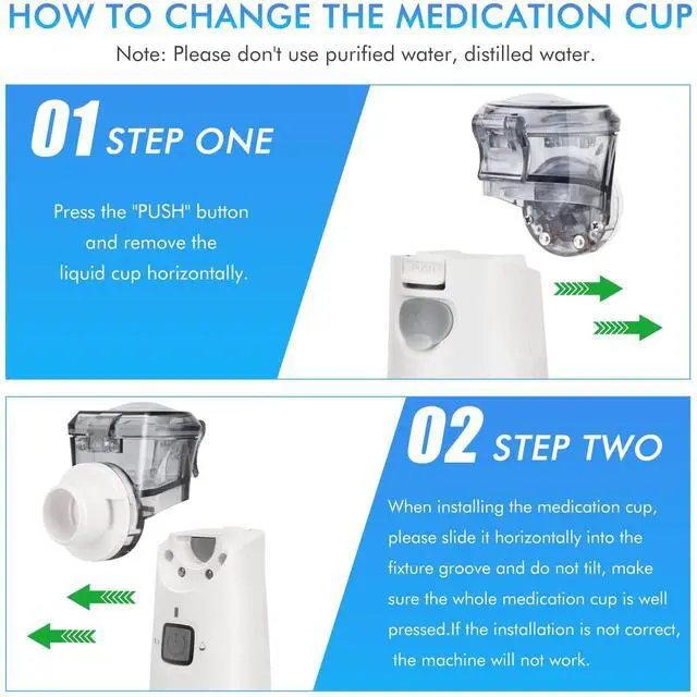 Alt view image 5 of 5 - Portable Nebulizer for Adults and Kids Handheld Nebulizer with Automatic-Cleaning Ultrafine Mesh Making, Effective for Home use