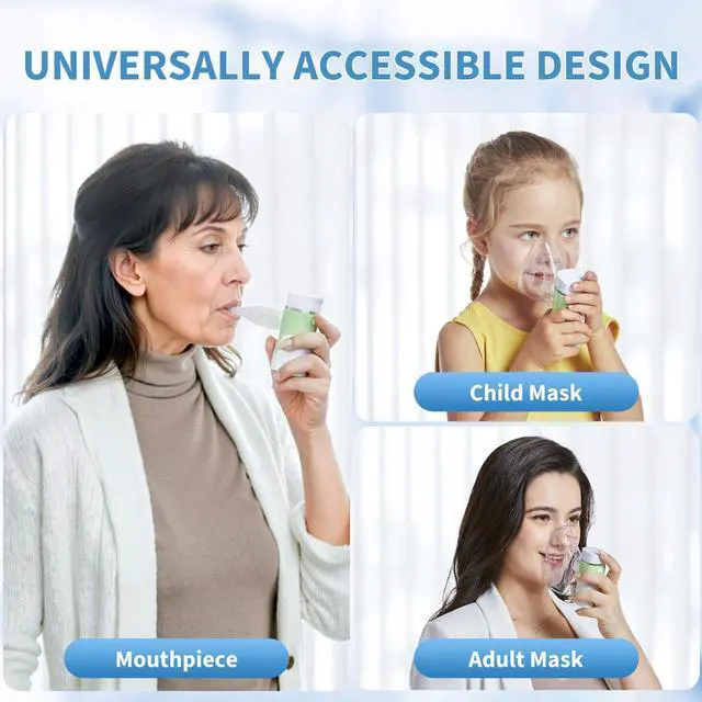 Alt view image 5 of 7 - Portable Nebulizer for Adults and Kids,Rechargeable Handheld Mesh Nebulizer Machine, Travel & Home Use, Fast Relief for Breathing Problems, Ultra Quiet Auto-Cleaning