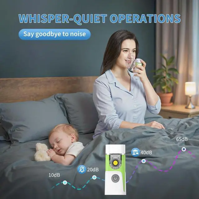 Alt view image 4 of 7 - Portable Nebulizer for Adults and Kids,Rechargeable Handheld Mesh Nebulizer Machine, Travel & Home Use, Fast Relief for Breathing Problems, Ultra Quiet Auto-Cleaning