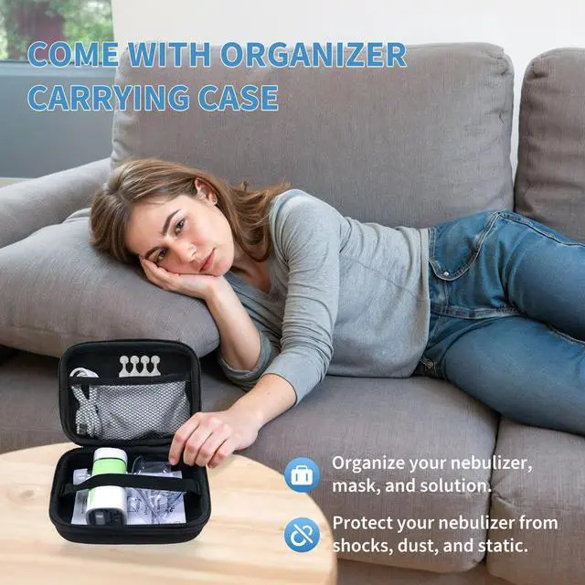 Alt view image 3 of 7 - Portable Nebulizer for Adults and Kids,Rechargeable Handheld Mesh Nebulizer Machine, Travel & Home Use, Fast Relief for Breathing Problems, Ultra Quiet Auto-Cleaning
