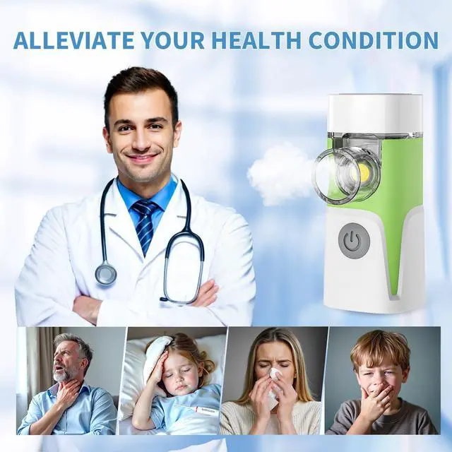 Alt view image 7 of 7 - Portable Nebulizer for Adults and Kids,Rechargeable Handheld Mesh Nebulizer Machine, Travel & Home Use, Fast Relief for Breathing Problems, Ultra Quiet Auto-Cleaning