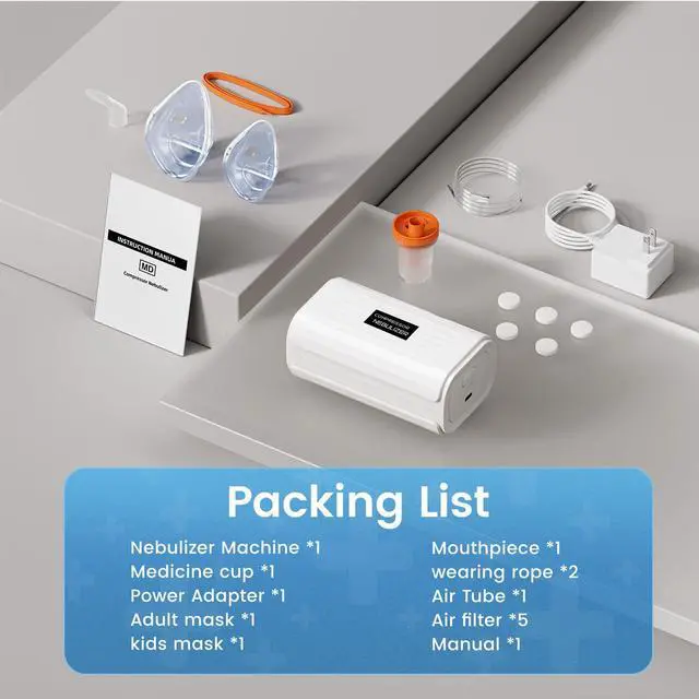 Alt view image 7 of 7 - _Mega Brand Nebulizer, Portable Nebulizer for Adults and Kids,Portable Nebulizer for Adults & Kids,Handheld Mesh Nebulizer for Breathing Problems