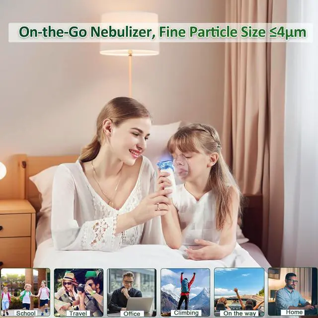 Alt view image 4 of 6 - Nebulizer, Asthma Nebulizer for Adults and Kids, Rechargeable Nebulizer for Respiratory Problems, Portable Nebulizer for Fast Acting Relief at Home
