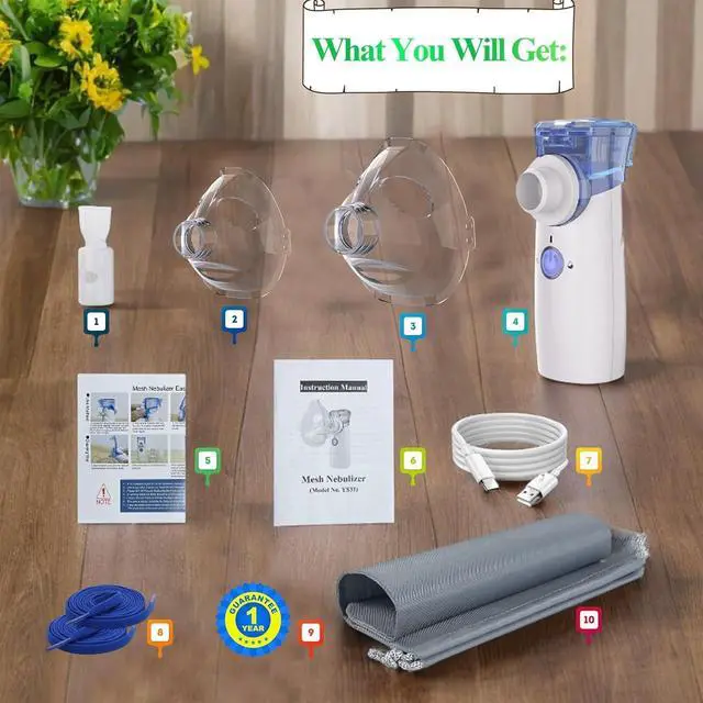 Alt view image 6 of 6 - Nebulizer, Asthma Nebulizer for Adults and Kids, Rechargeable Nebulizer for Respiratory Problems, Portable Nebulizer for Fast Acting Relief at Home
