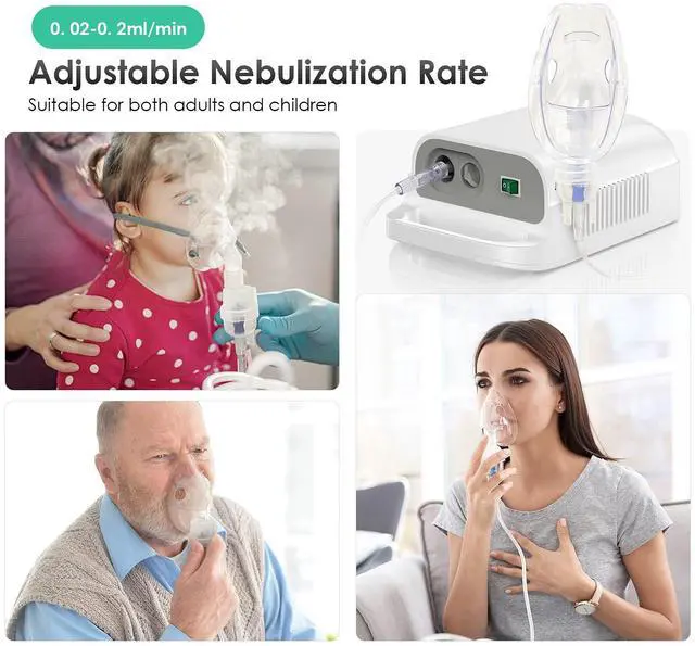 Alt view image 6 of 7 - Nebulizer Machine for Adults & Kids - Portable Nebulizer Machine for Breathing with Mouthpiece and Mask, Desktop Compressor Nebulizer & Jet Nebulizers for Home Use Hailie Sensor NF0106
