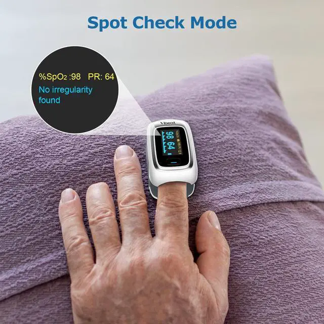 Alt view image 5 of 7 - _Mega Brand Fingertip Pulse Oximeter, Blood Oxygen Saturation Monitor| O2 Meter, Portable SPO2 & Pulse Rate Monitor, Batteries and Lanyard Included