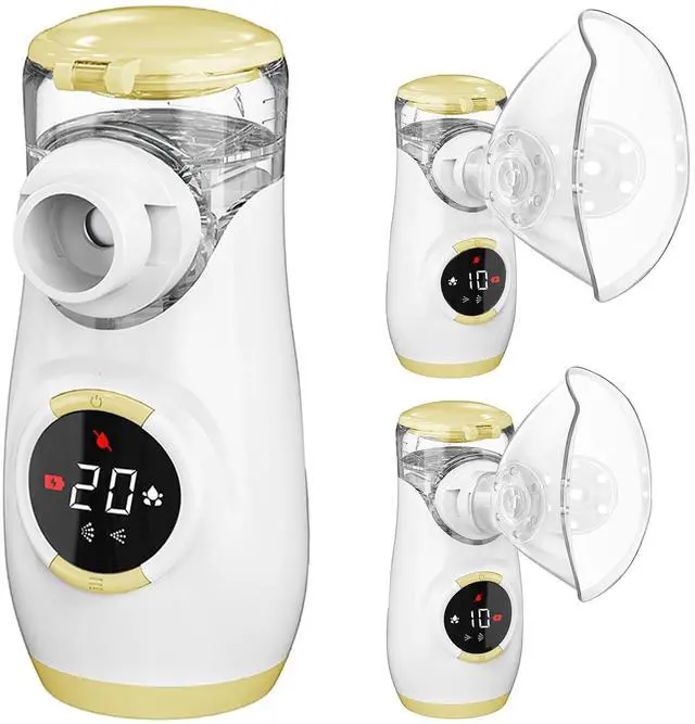 Main image of _Mega Brand Portable Nebulizer with Intuitive LED Interface and Auto-Cleaning, Handheld Portable Mesh Nebulizer for Kids, Ultra-Quiet Inhaler Compact Nebulizer Machine, Yellow
