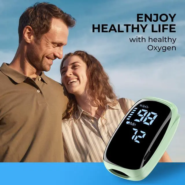 Alt view image 7 of 7 - Finger Pulse Oximeter, Fingertip Blood Oxygen Saturation with Pulse Monitor Rechargeable, Accurate Spo2 Reading for Home, Outdoor SportsBlue