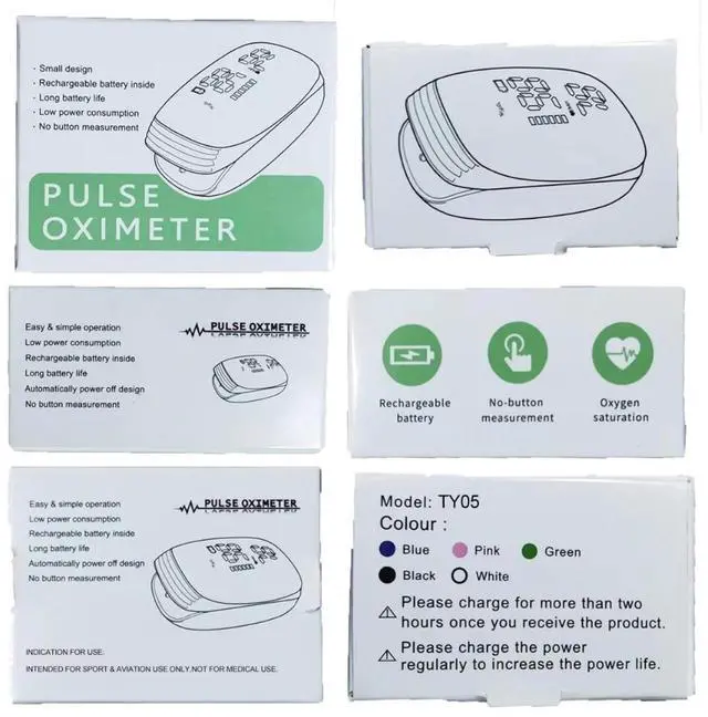 Alt view image 7 of 7 - _Mega Brand Rechargeable Pulse Oximeter Fingertip Oxygen Monitor Fingertip with SpO2 Pulse Rate and PI RR OLED Precision Fast Oximeter SpO2 Reading Outdoor Sports Home (White)