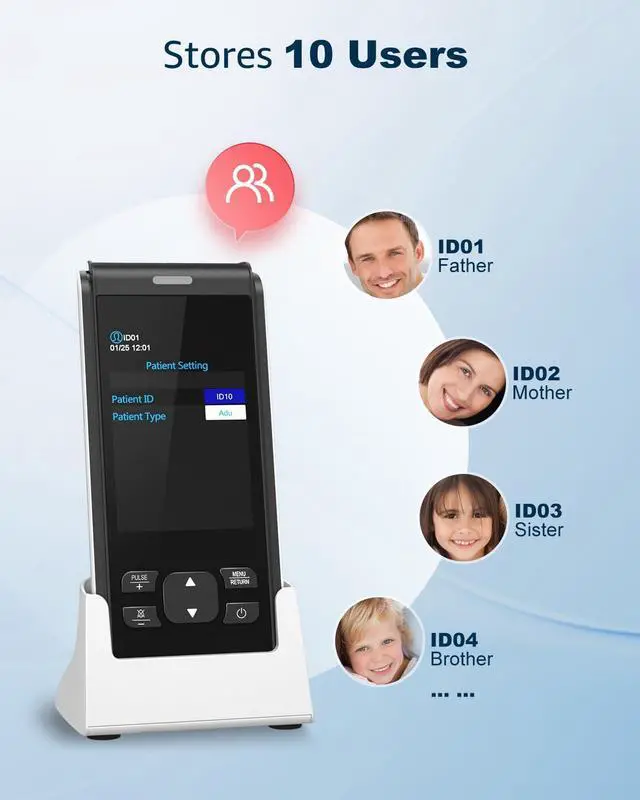 Alt view image 6 of 7 - Pulse Oximeter Fingertip Handheld Pulse Oximeter With Continuous Monitor Blood Oxygen Saturation Monitor for Adults Rechargeable Monitor Oxygen Meter For SpO2/PR/PI