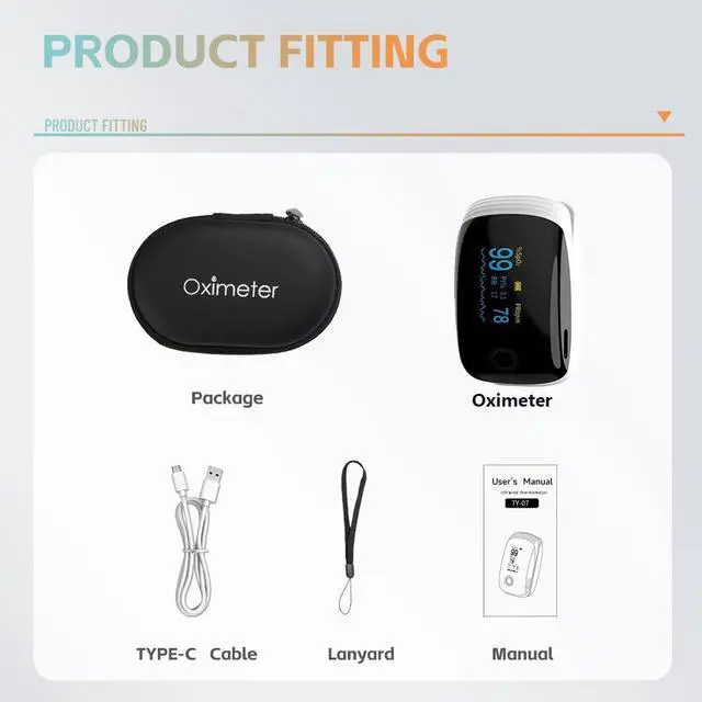 Alt view image 5 of 7 - _Mega Brand Rechargeable Pulse Oximeter Fingertip Oxygen Monitor Fingertip with SpO2 Pulse Rate and PI RR OLED Precision Fast Oximeter SpO2 Reading Outdoor Sports Home (White)