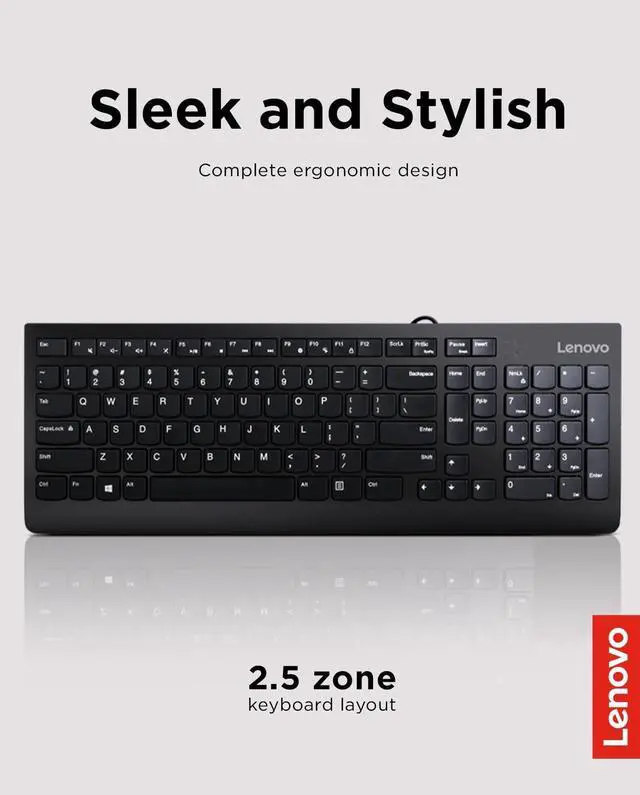 Alt view image 3 of 6 - 300 USB Keyboard, Wired, Adjustable Tilt, Ergonomic, Windows 7/8/10, GX30M39655, Black