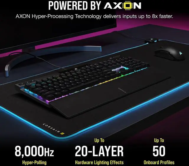 Alt view image 4 of 7 - _Mega Brand K70 RGB PRO Mechanical Wired Gaming Keyboard  Cherry MX Brown Tactile Switches  8,000hz Hyper-Polling  PBT Double-Shot Keycaps  iCUE Compatible  PC, Mac, Xbox  QWERTY NA  Black