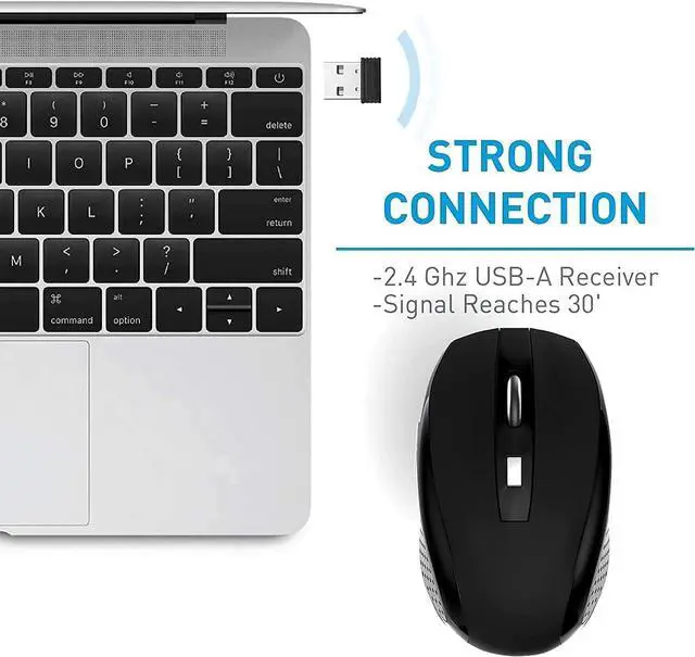 Alt view image 2 of 7 - Wireless Mouse, 2.4Ghz Computer Mouse 1200DPI, 6 Buttons with Nano Receiver for Laptop, PC, Chromebook, Computer, Notebook, Office - 10 Pack