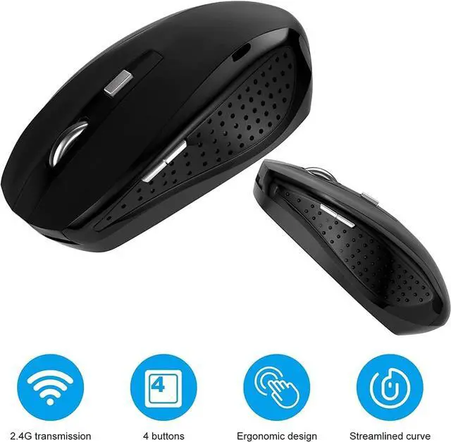 Alt view image 5 of 7 - Wireless Mouse, 2.4Ghz Computer Mouse 1200DPI, 6 Buttons with Nano Receiver for Laptop, PC, Chromebook, Computer, Notebook, Office - 10 Pack