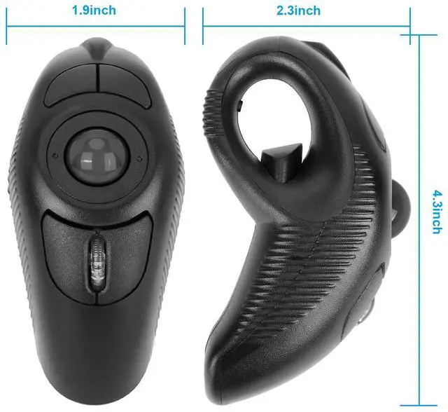 Alt view image 5 of 7 - _Mega Brand Wireless USB Handheld Finger Trackball(Black) Mouse with Laser Pointer