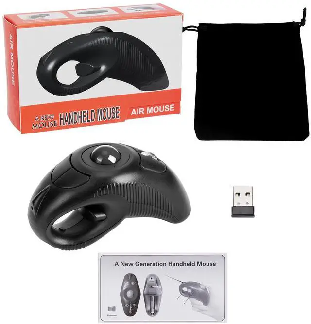 Alt view image 6 of 7 - _Mega Brand Wireless USB Handheld Finger Trackball(Black) Mouse with Laser Pointer