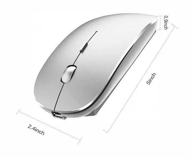 Alt view image 4 of 7 - _Mega Brand Bluetooth Wireless Mouse for Laptop mac MacBook ipad MacBook air MacBook pro pc Desktop Computer Windows Chromebook Notebook (Silver)