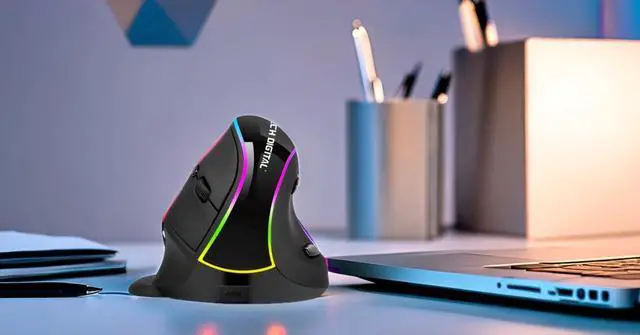Alt view image 2 of 7 - _Mega Brand  Ergonomic Mouse with Wireless Connection, Removable Palm Rest, Thumb Buttons, Rechargeable Battery, 800 DPI, Compatible with Windows and MAC OS