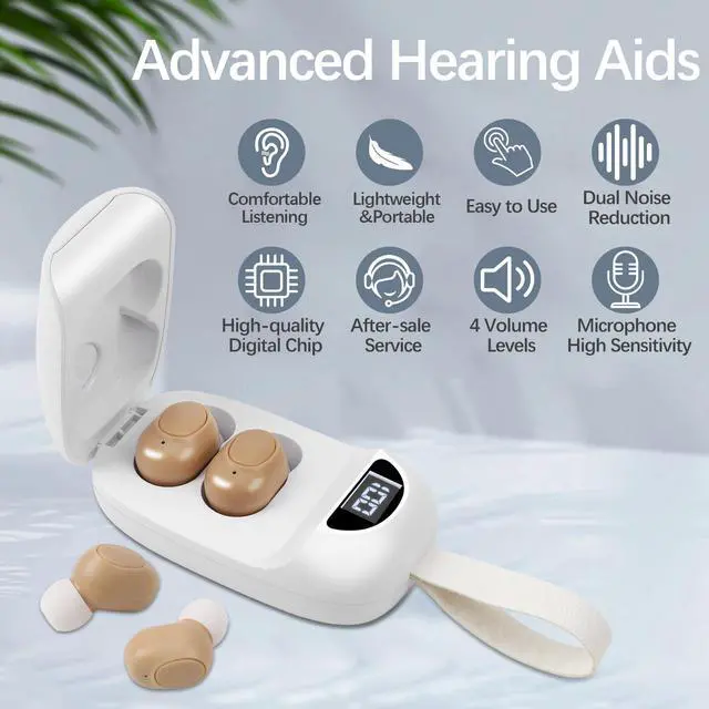 Alt view image 2 of 7 - _Mega Brand Hearing Aids for Seniors, Rechargeable Hearing Aid with Noise Cancelling for Adults, Invisible Hearing Amplifiers with Charging Box, Easy to Carry