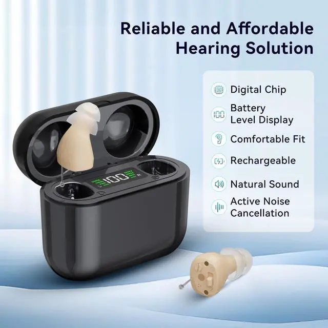 Alt view image 3 of 6 - _Mega Brand Pro Hearing Aids for Seniors, Hearing Aid Amplifiers Devices Rechargeable with Noise Cancelling, Superior Sound Quality for Adults Women Men Hearing Loss