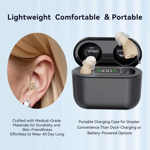 Alt view image 4 of 6 - _Mega Brand Pro Hearing Aids for Seniors, Hearing Aid Amplifiers Devices Rechargeable with Noise Cancelling, Superior Sound Quality for Adults Women Men Hearing Loss